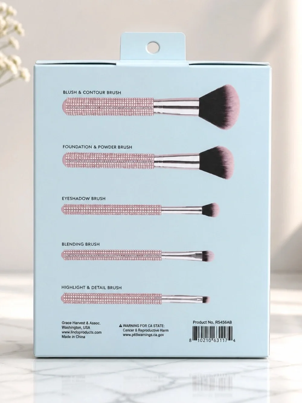Lindo Rhinestone Makeup Brushes 5-Piece Set